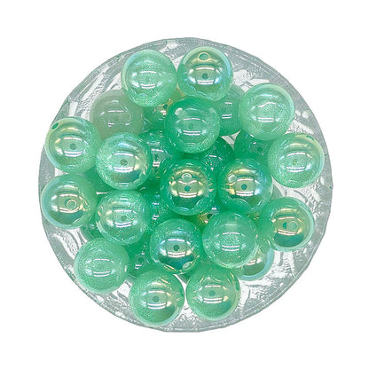 16mm Round Bubblegum Glitter Acrylic Beads