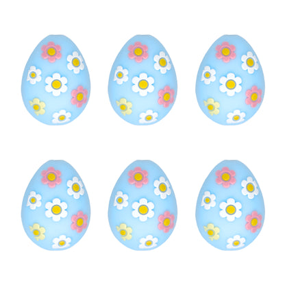 3D Easter Colorful Flower Eggs Silicone Focal Beads