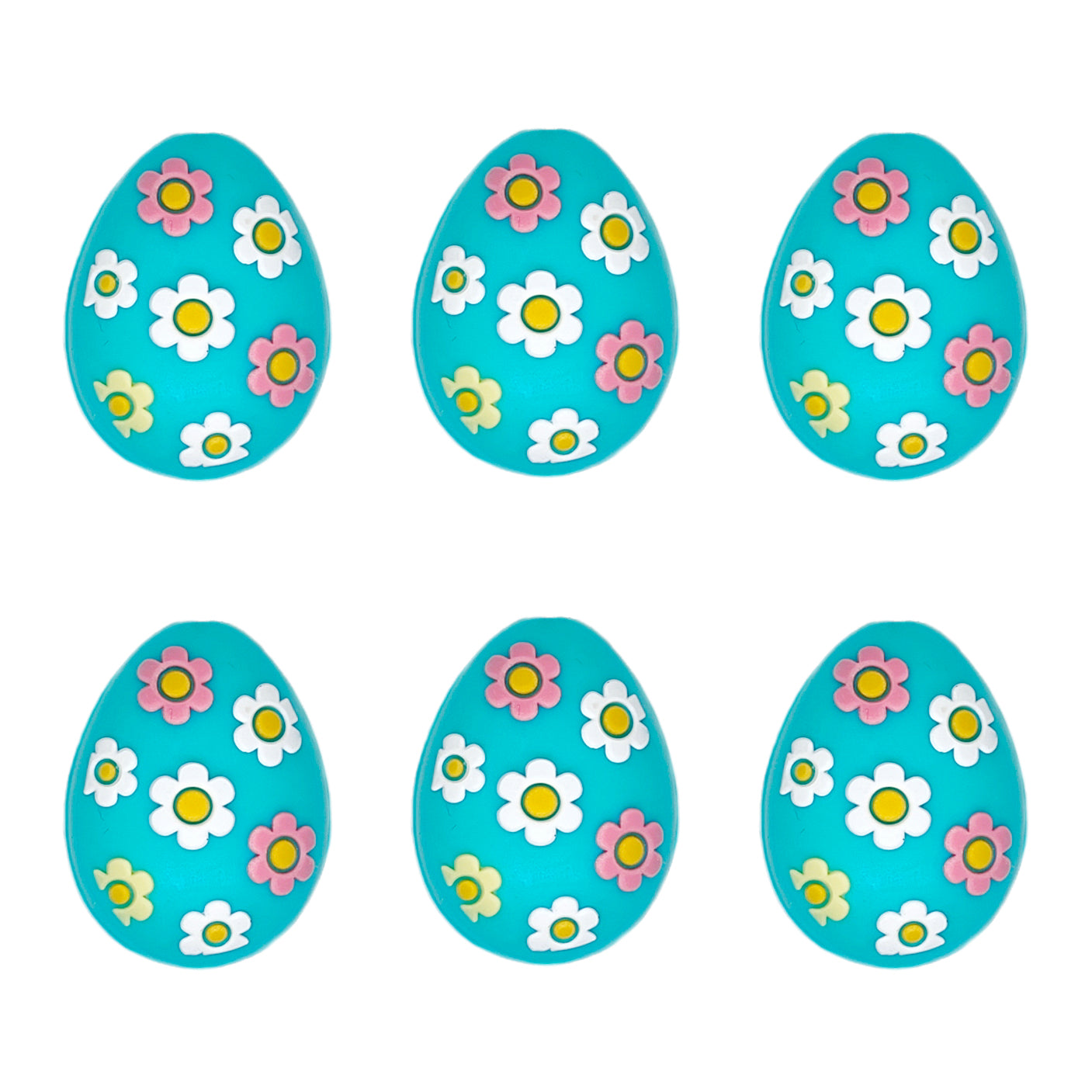 3D Easter Colorful Flower Eggs Silicone Focal Beads