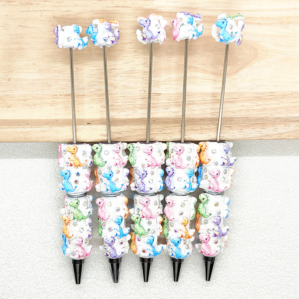 Colored Dinosaur Beadable Pen DIY,Beaded Pen Making