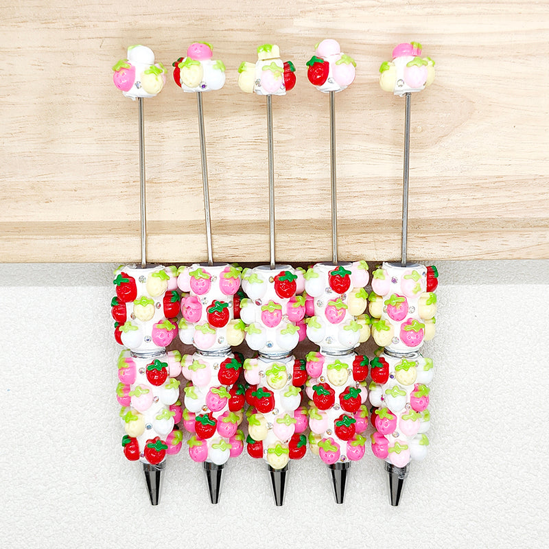 Crystal Bling Strawberry Beadable Pen Blank