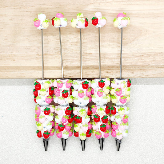 Crystal Bling Strawberry Beadable Pen Blank