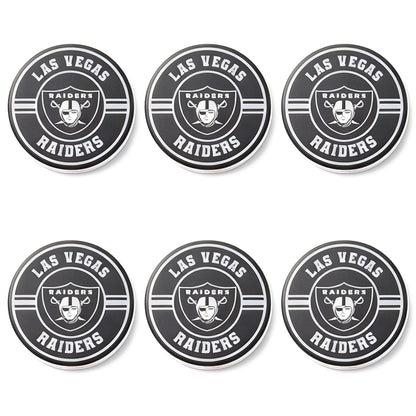 New Flat Round Print Silicone Football Team Focal Beads