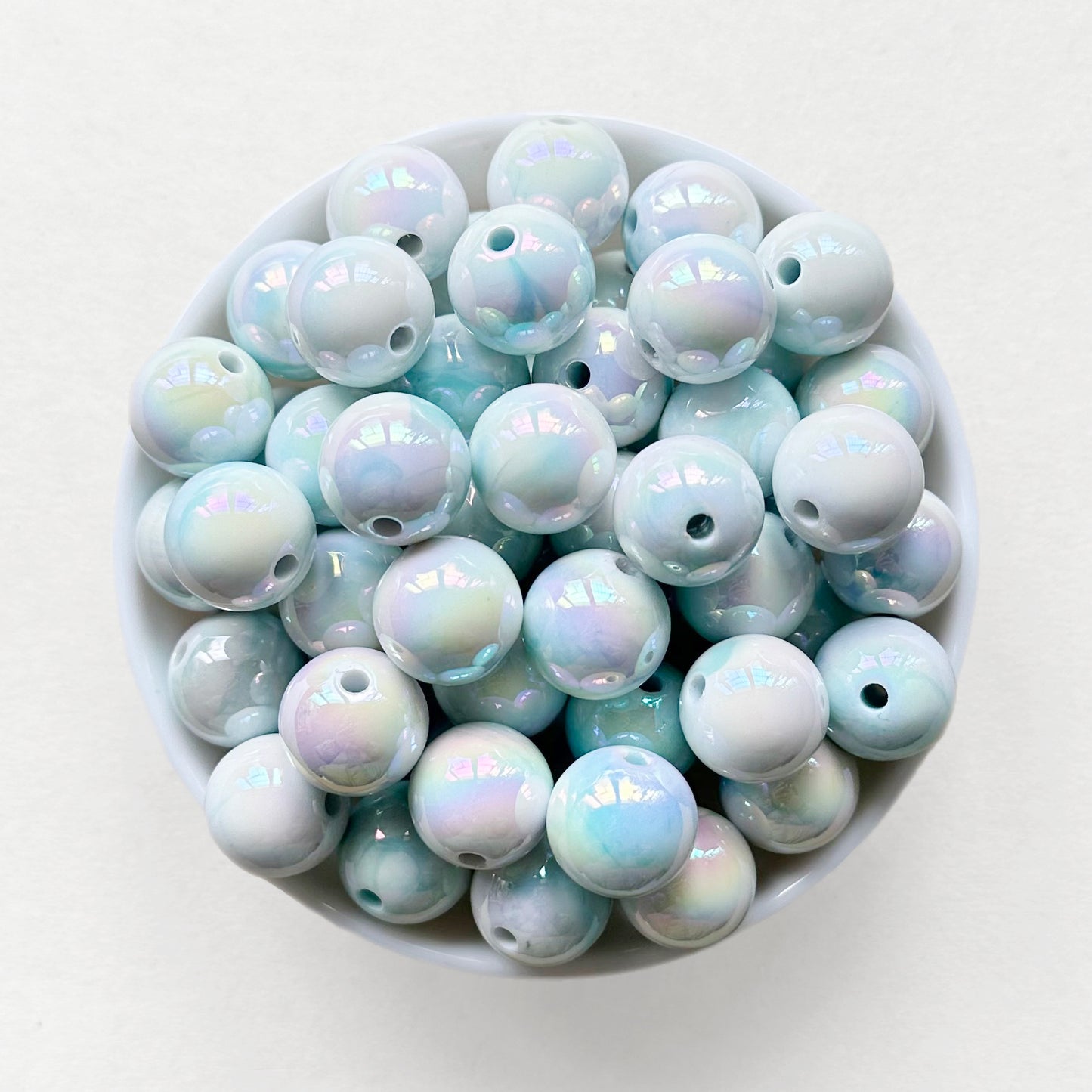 16mm Round Marble Shimmer Acrylic Beads