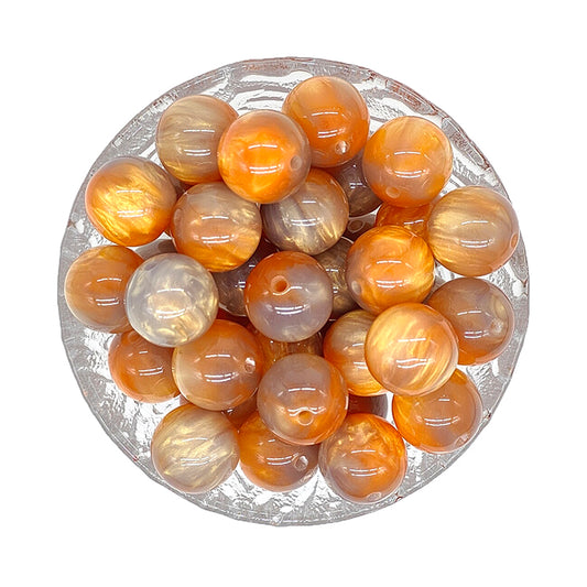 16mm Round Gold Pearlescent Acrylic Beads