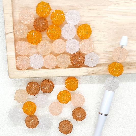 16/20mm Orange Assorted Color Rhinestone Sugar Beads,Bubblegum Bead