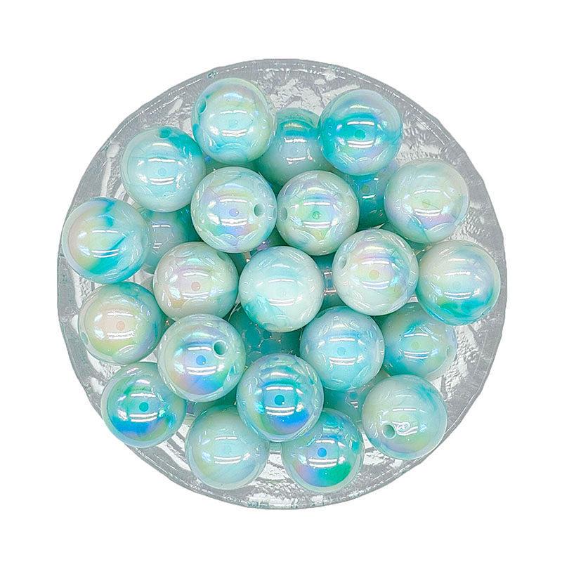 16mm Round Marble Shimmer Acrylic Beads