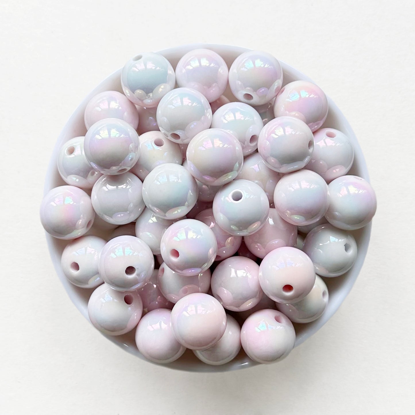 16mm Round Marble Shimmer Acrylic Beads