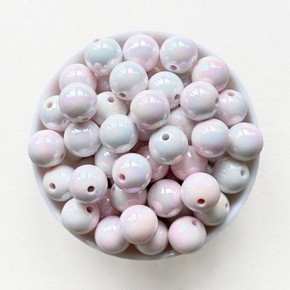 16mm Round Marble Shimmer Acrylic Beads
