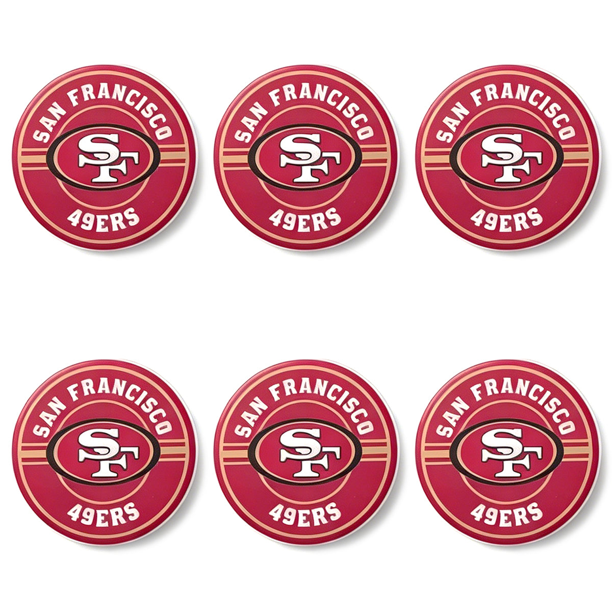 New Flat Round Print Silicone Football Team Focal Beads