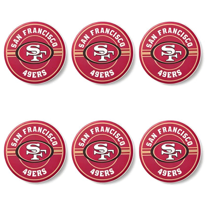New Flat Round Print Silicone Football Team Focal Beads