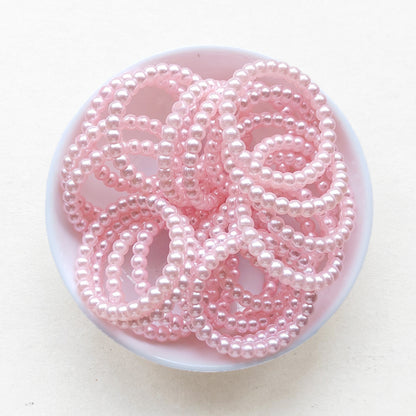 38mm Faux Pearl Round Loop Beads with 2 Hole