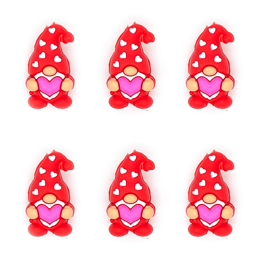 3D Love Heart Gnome Valentine's Day Focal Beads
