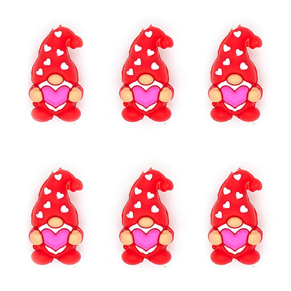 3D Love Heart Gnome Valentine's Day Focal Beads