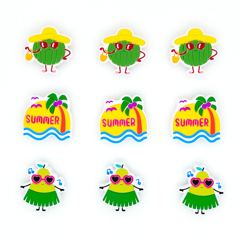 Summer Focal Coconut Tree Watermelon Pear Beads
