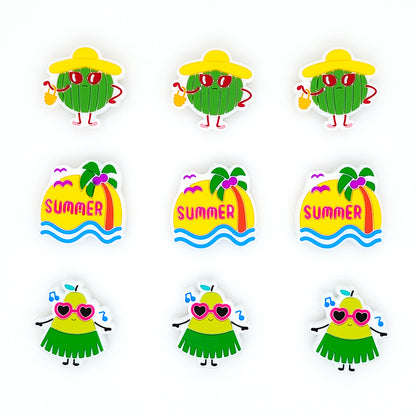 Summer Focal Coconut Tree Watermelon Pear Beads
