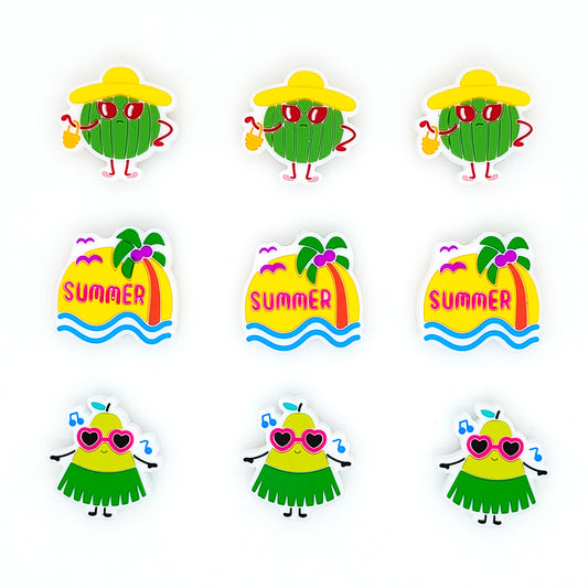 Summer Focal Coconut Tree Watermelon Pear Beads