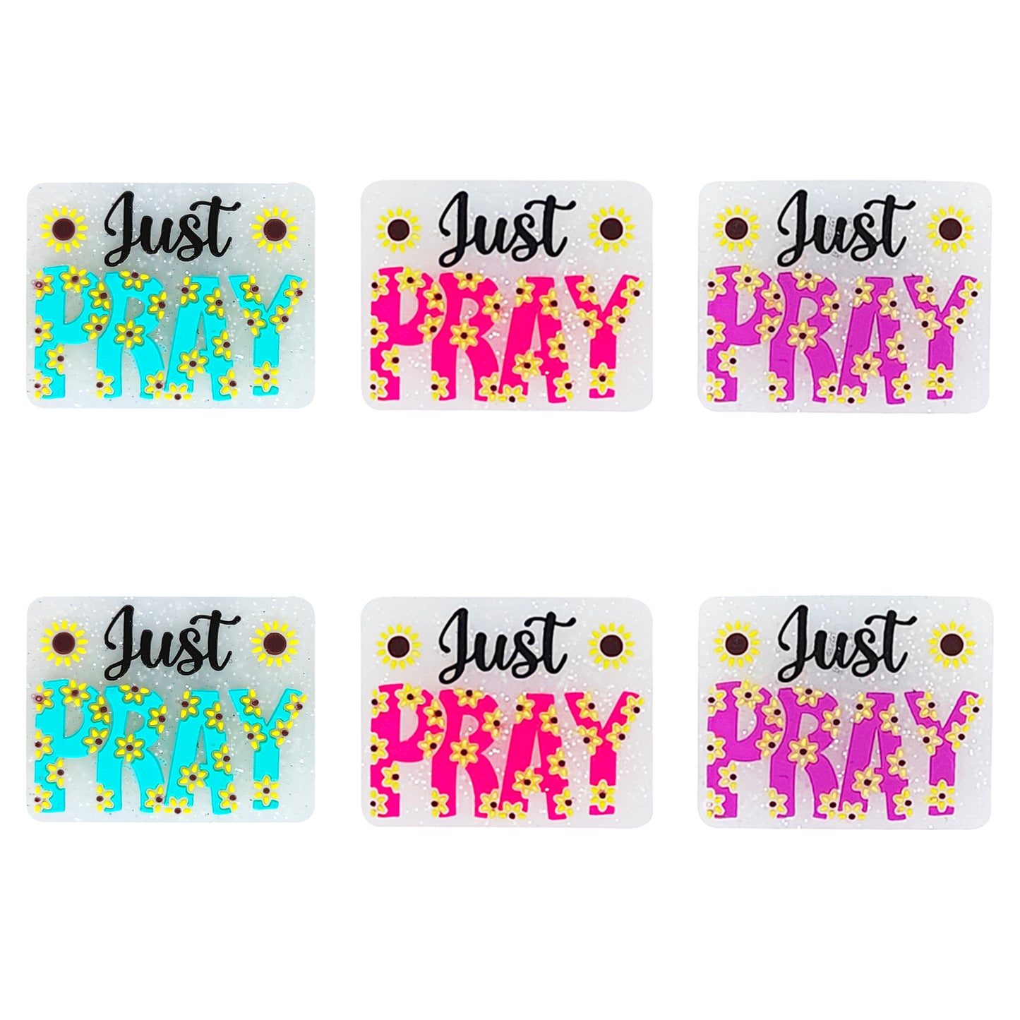 Just Pray Glitter Focal