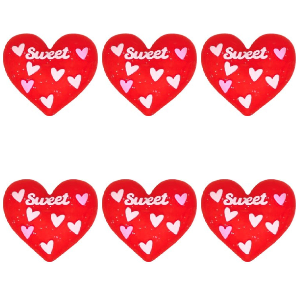 3D Valentines Sweet Heart Glittery Focal