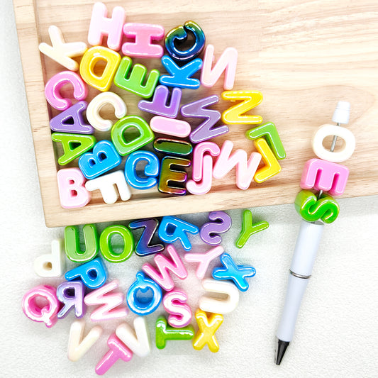 Assorted Color Letter Beads,Acrylic Alphabet Beads,Horizontal Hole