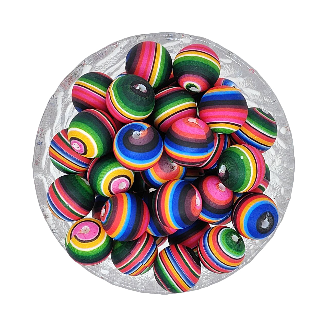 15mm Round Print Silicone Beads