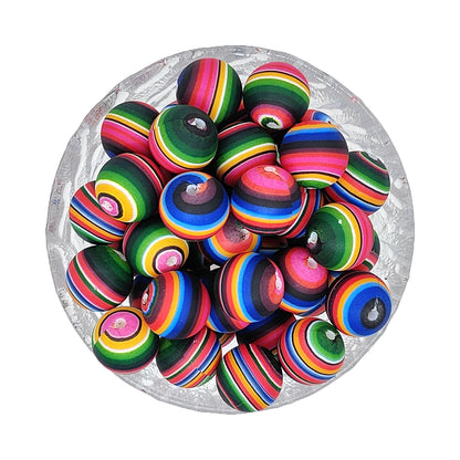 15mm Round Print Silicone Beads