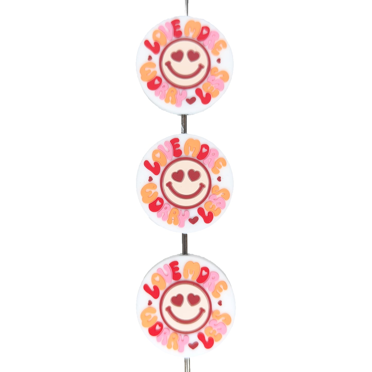 Love More Worry Less Silicone Focal Bead
