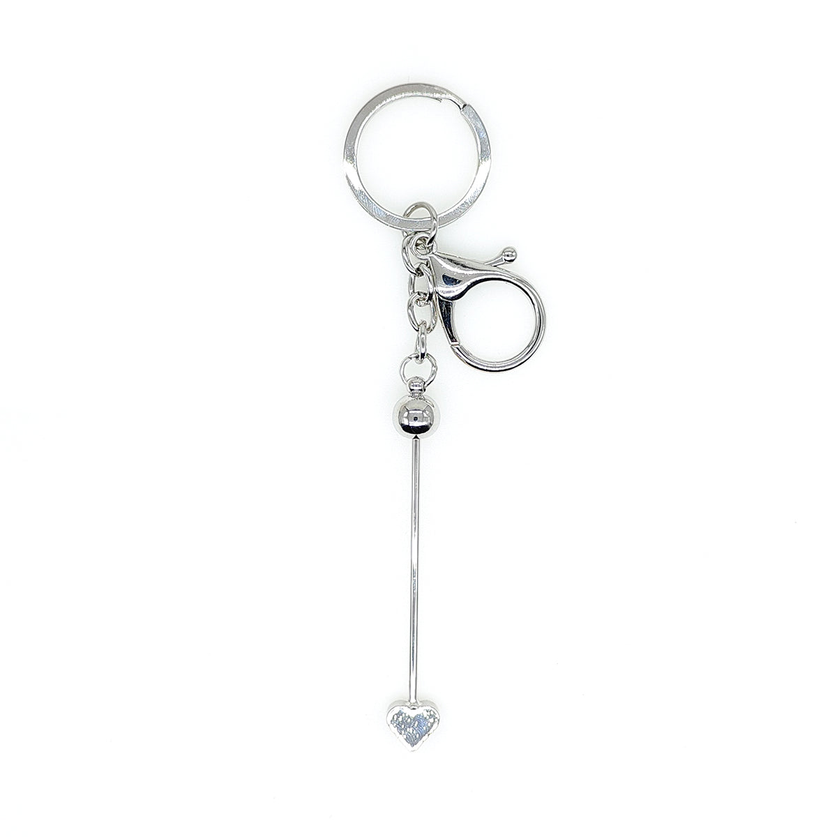 5Pcs/Lot Heart Beadable Keychain Bar