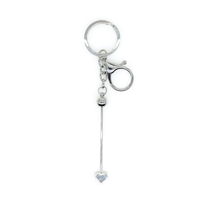 5Pcs/Lot Heart Beadable Keychain Bar
