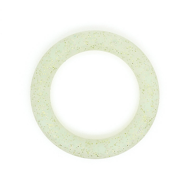 65mm Glitter Silicone Round Loop with 2 hole
