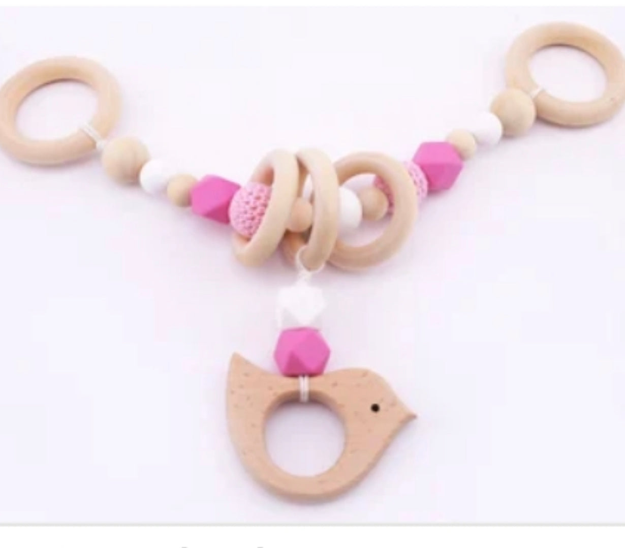 Wood Silicone Bird Pram Garland