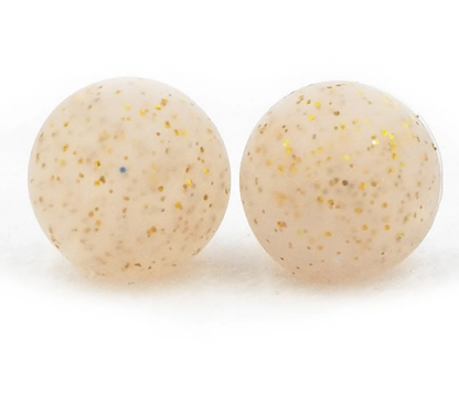 15mm Round Glitter Silicone Beads