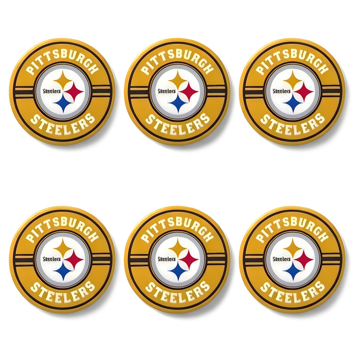 New Flat Round Print Silicone Football Team Focal Beads