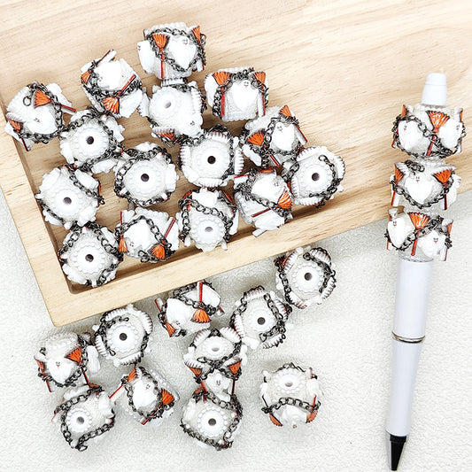 Halloween Ghost Broom Acrylic Beads,Spooky Beads
