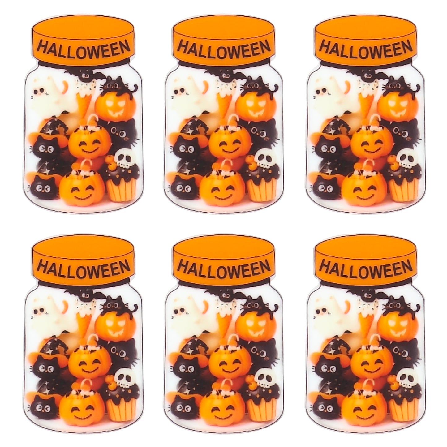 Halloween Pumpkin Black Cat Jar Print Focal