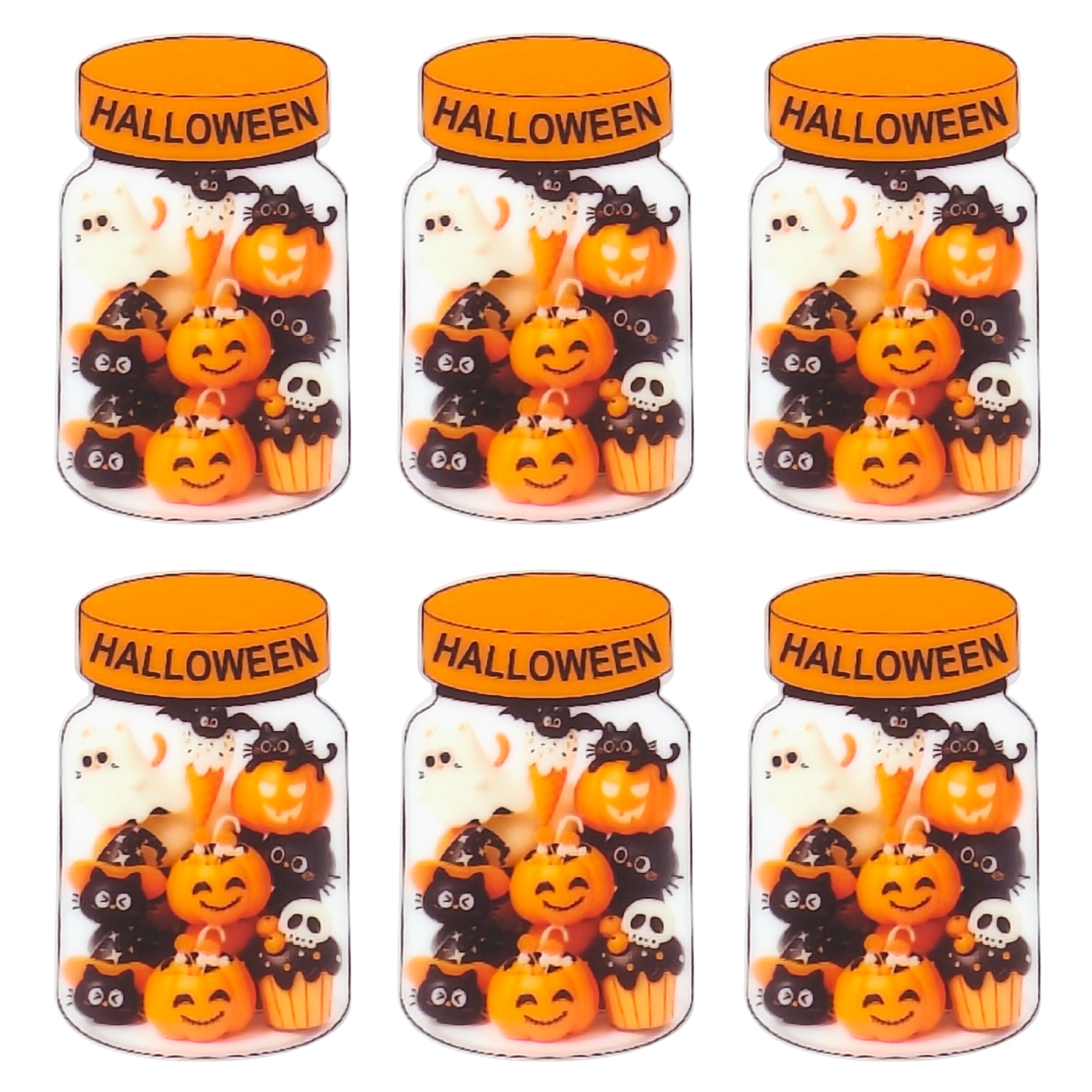 Halloween Pumpkin Black Cat Jar Print Focal