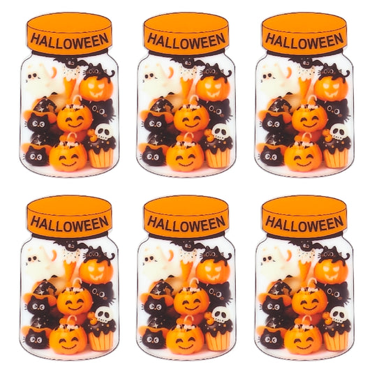 Halloween Pumpkin Black Cat Jar Print Focal