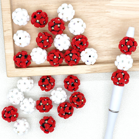 Heart Polymer Clay Beads,Valentines Fancy Ball