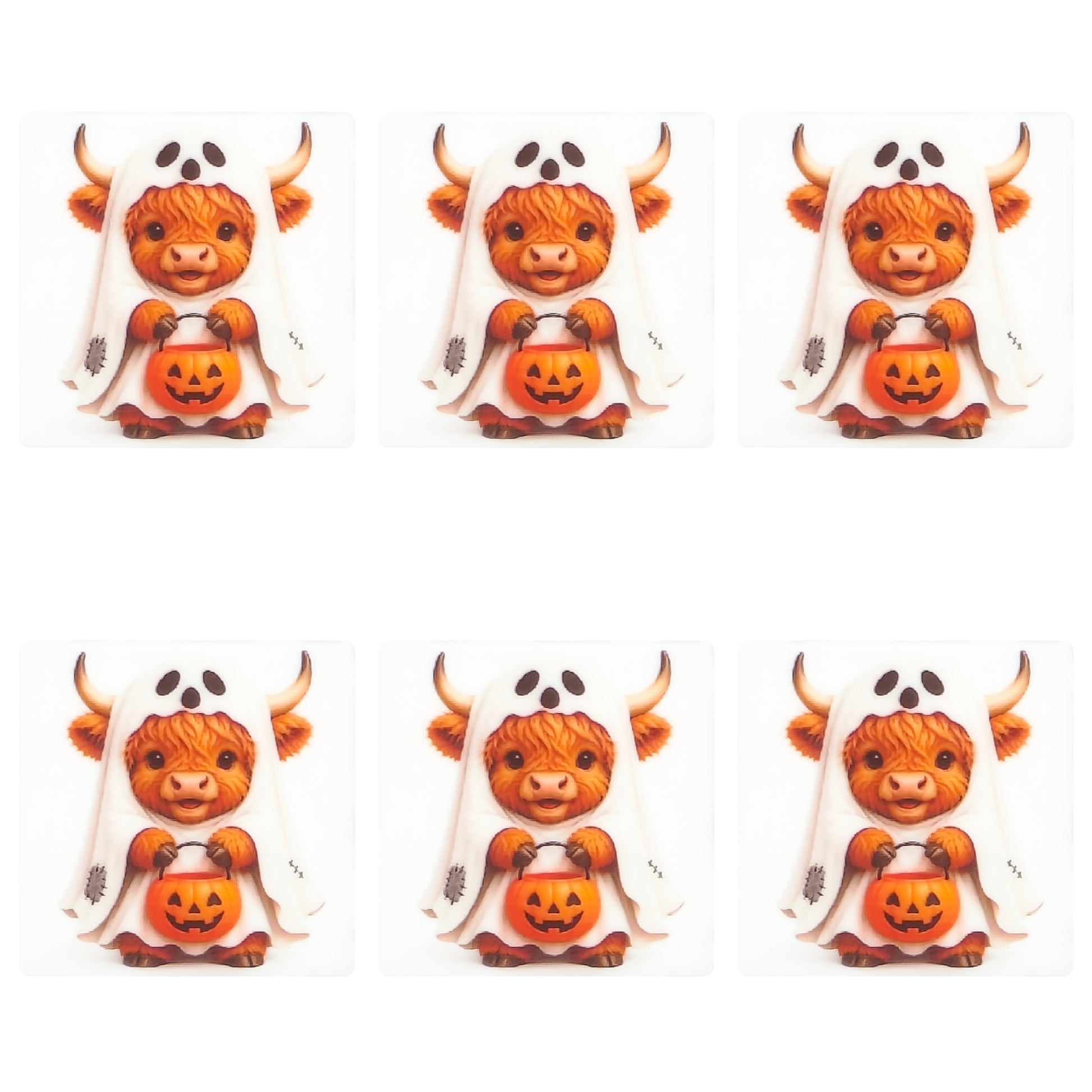 Highland Cow Ghost Square Print Focal