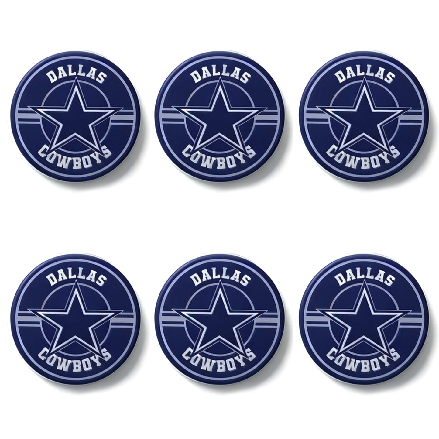 New Flat Round Print Silicone Football Team Focal Beads
