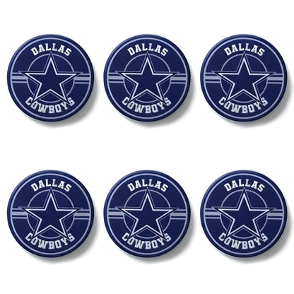 New Flat Round Print Silicone Football Team Focal Beads