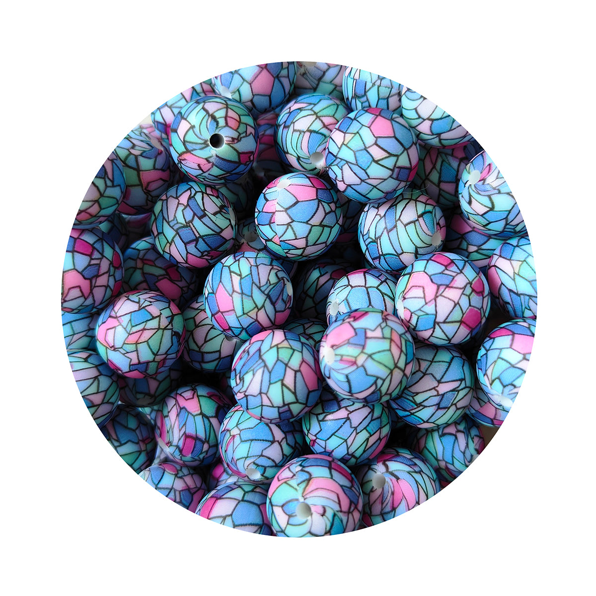 15mm New Print Silicone Beads