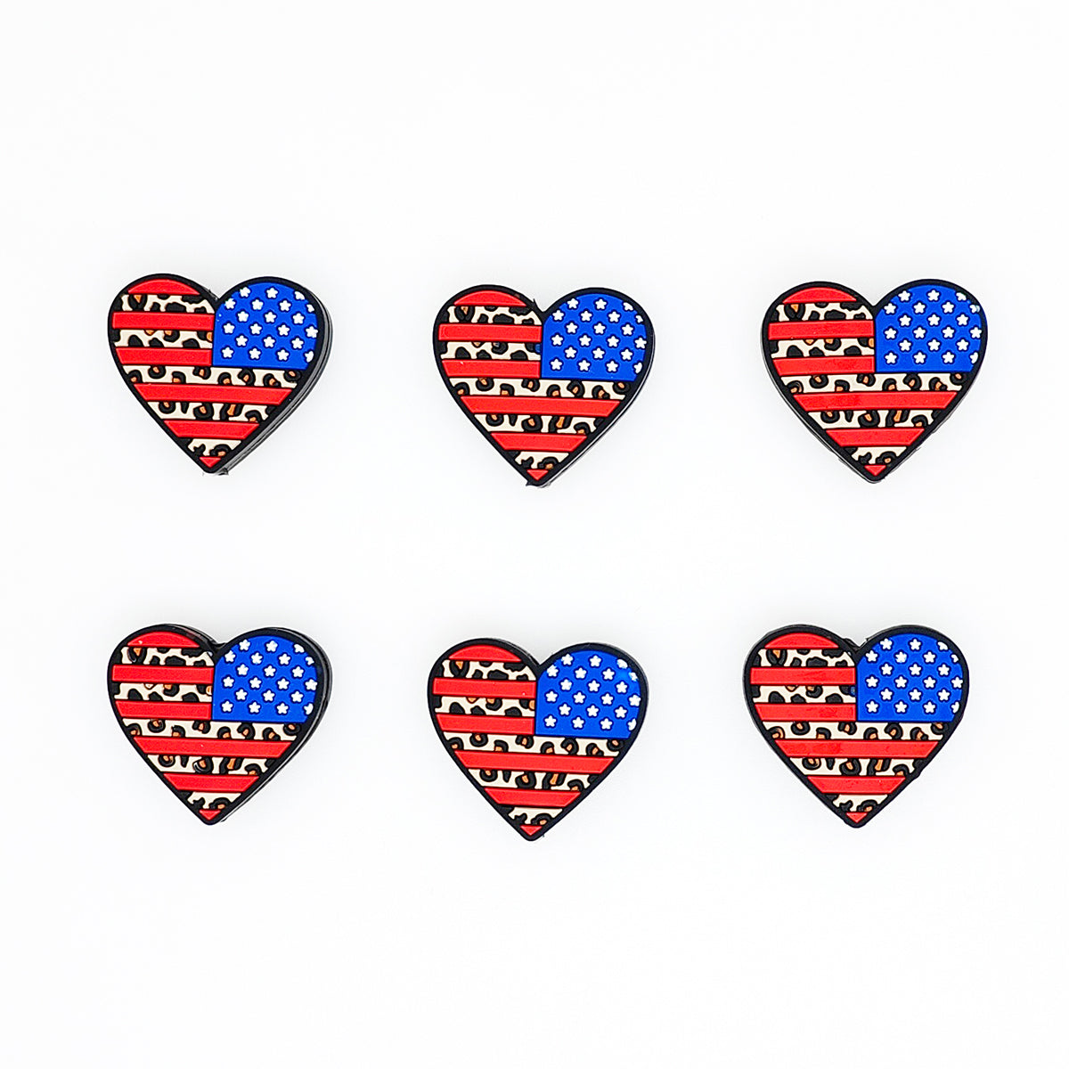 Patriotic Leopard Heart Focal 