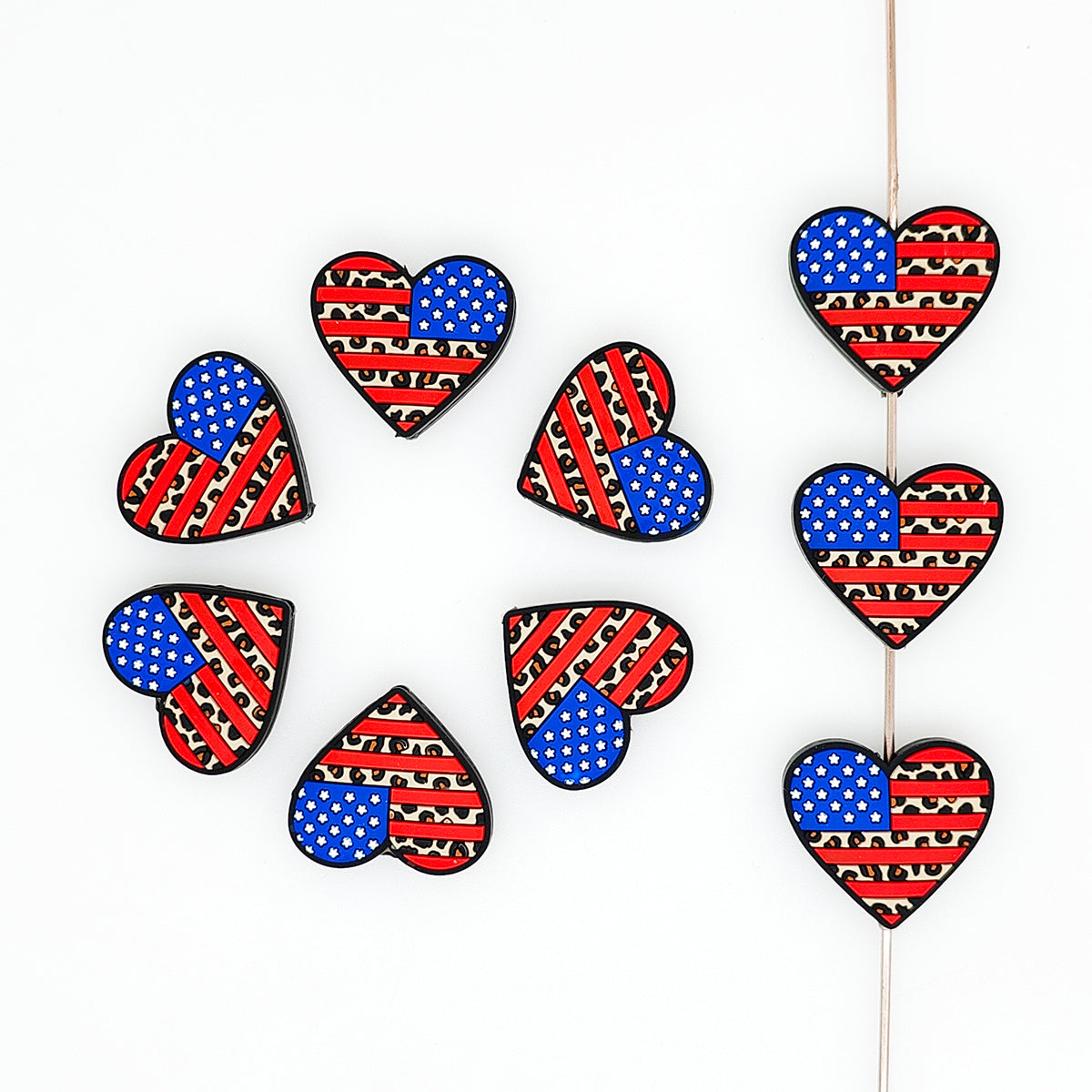 Patriotic Leopard Heart Focal