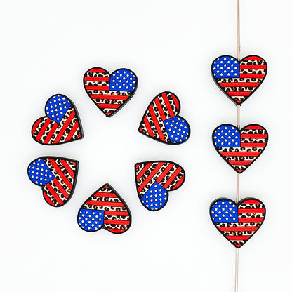 Patriotic Leopard Heart Focal