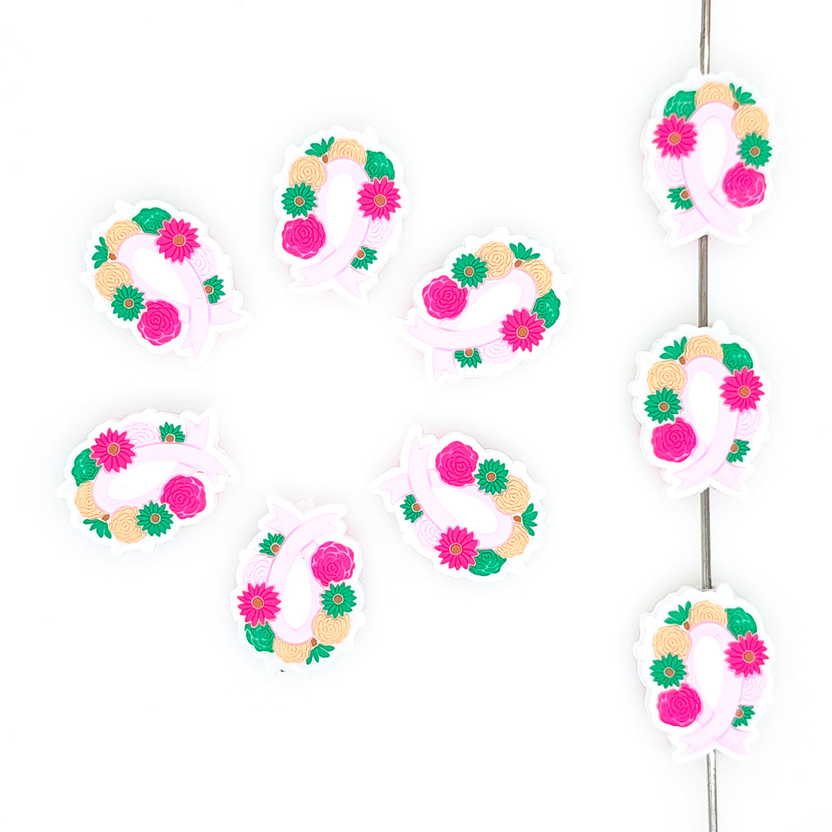 Flower Pink Ribbon Awareness Focal