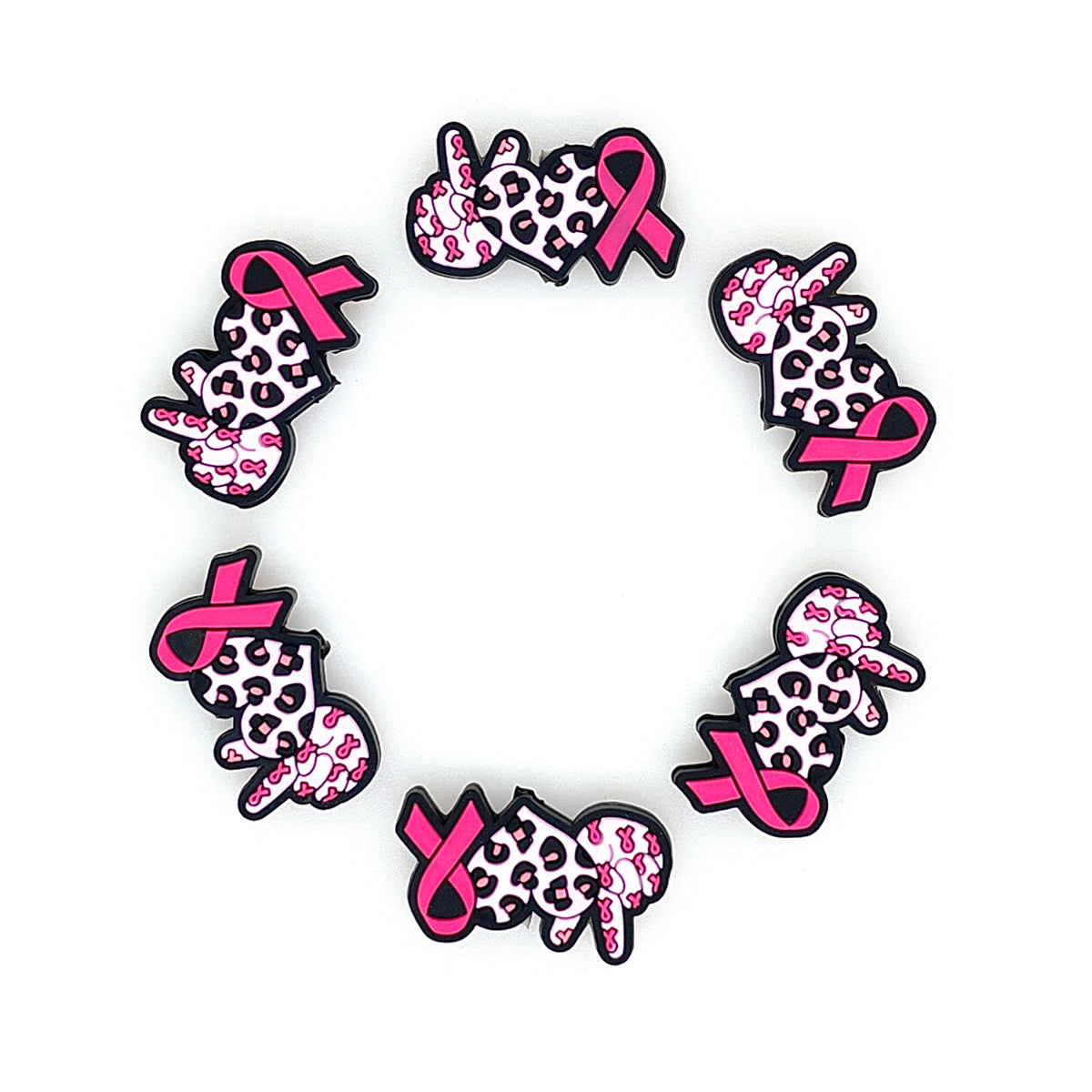 Victory Pink Ribbon Heart Focal