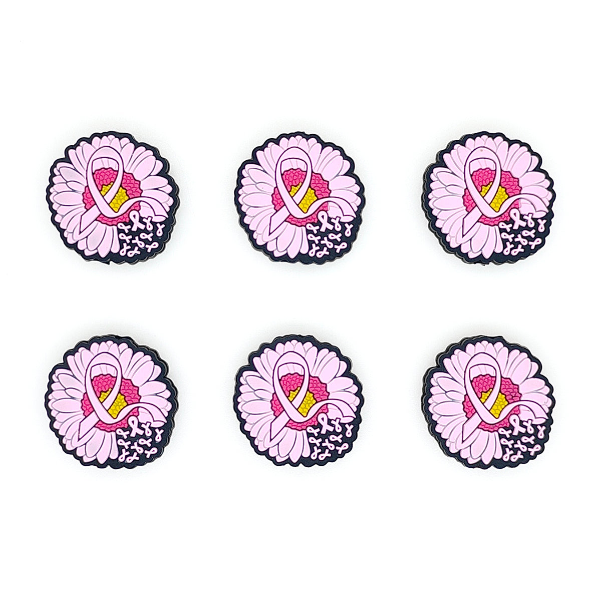 Pink Ribbon Flower Focal