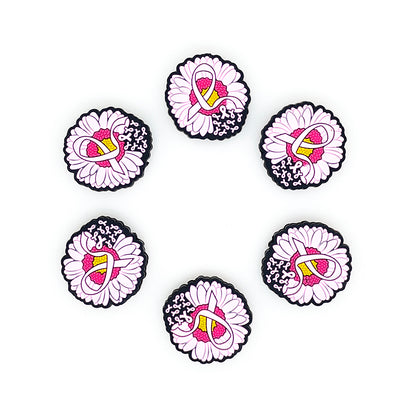 Pink Ribbon Flower Focal
