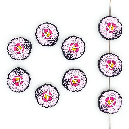 Pink Ribbon Flower Focal
